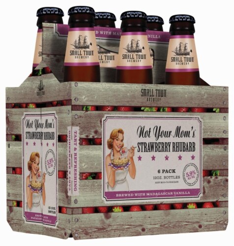 Not Your Mom's Strawberry Rhubarb with Madagascar Vanilla Flavored Craft Beer Perspective: front