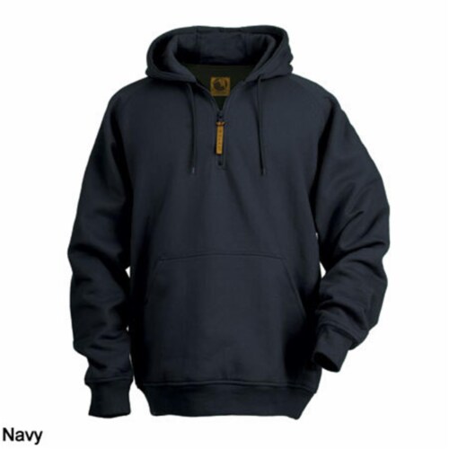 Berne Apparel SP350NVR560 3X-Large Regular Quarter-Zip Hooded Pullover - Thermal Lined - Navy Perspective: front