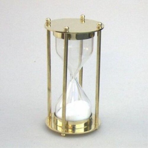 Brass Hourglass Sand Timer, 6.875 H Perspective: front