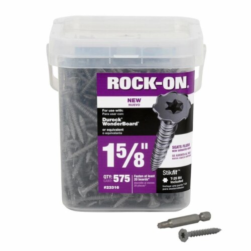 Rock-On No. 9 x 1-5/8 in. L Star Flat Head Cement Board Screws 575 pk - Total Qty: 6 Perspective: front