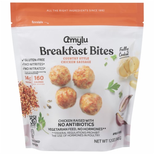 Amylu Breakfast Bites Country Style Chicken Sausage Perspective: front