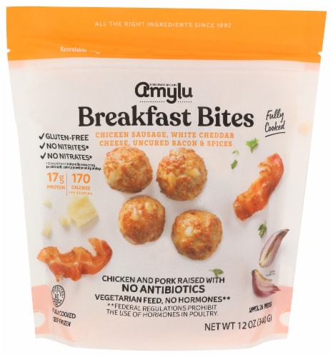 Amylu Breakfast Bites White Cheddar & Uncured Bacon Chicken Sausage