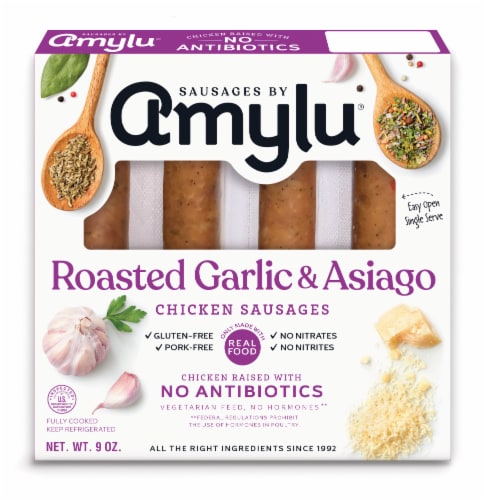 Sausages by Amylu® Roasted Garlic & Asiago Gluten Free Chicken Sausages