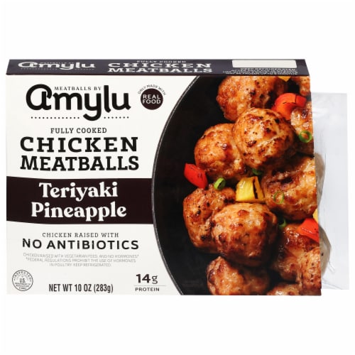 Amylu Fully Cooked Teriyaki Pineapple Chicken Meatballs Perspective: front