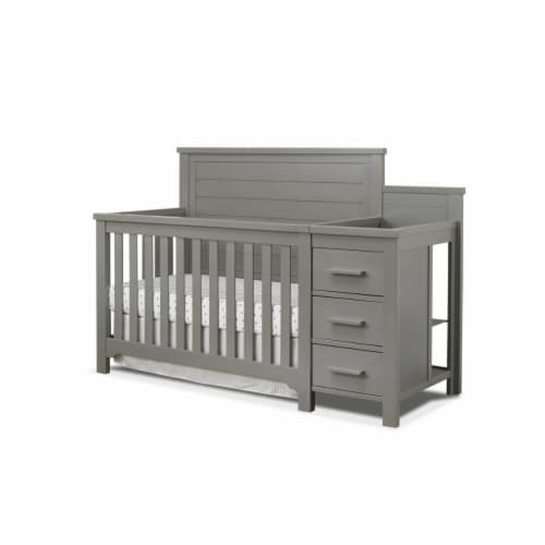 Sorelle Furniture 6105-WG Farmhouse Crib & Changer, Weathered Gray Perspective: front