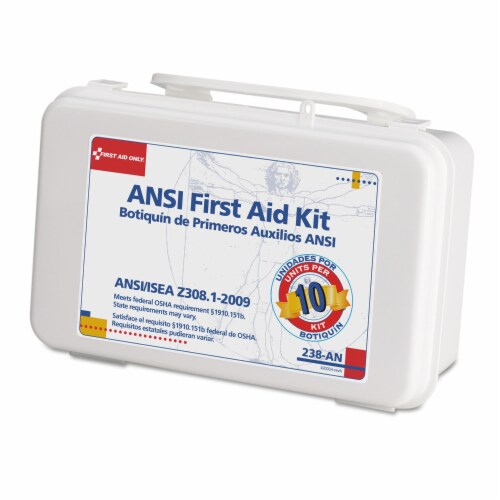 ANSI-Compliant First Aid Kit, 64 Pieces, Plastic Case
