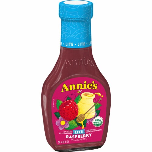 Annie's Organic Lite Raspberry Vinaigrette Dressing Perspective: front