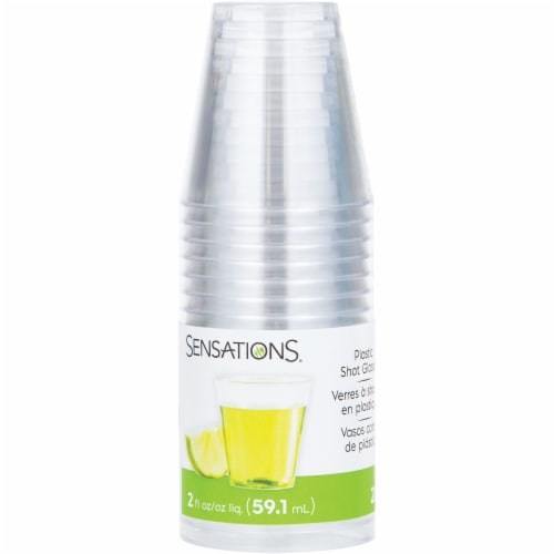 Sensations® Clear Plastic Shot Glasses Perspective: front