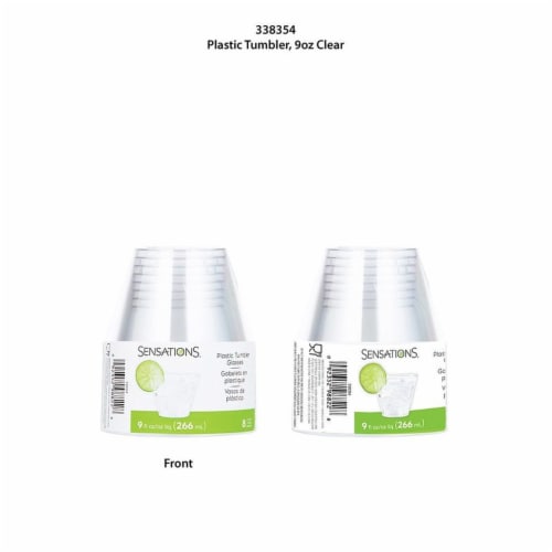 9oz Clear Plastic Tumbler Perspective: front