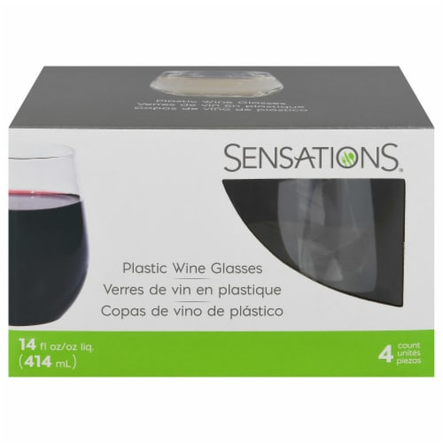 Sensations 14-Ounce Stemless Wine Glass – Clear – 4 Count
