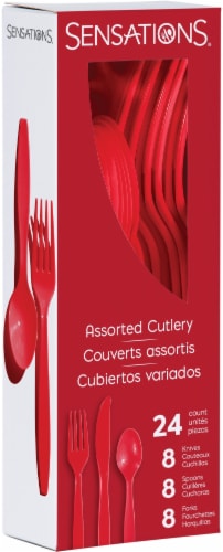 Sensations Assorted Cutlery - Classic Red Perspective: front