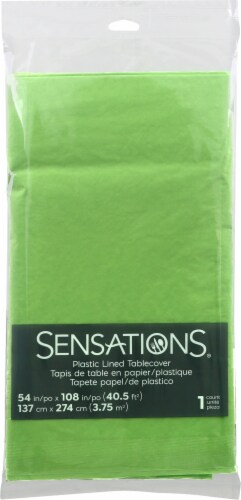 Sensations Plastic Lined Tablecover - Fresh Green Perspective: front