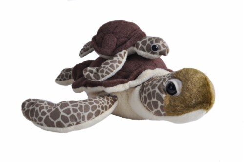 Wild Republic Mom & Baby Green Sea Turtle Stuffed Animal, 12 Inches, 12