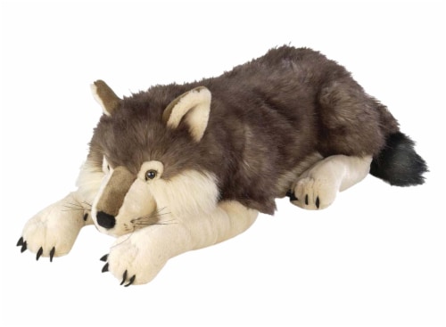Wild Republic Cuddlekins Jumbo Wolf Plush Perspective: front