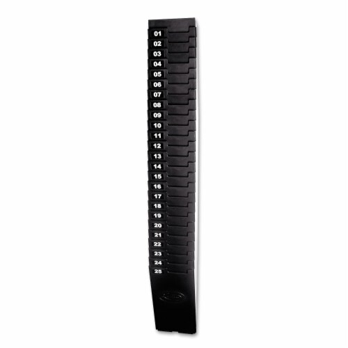 Lathem Time Expandable Time Card Rack 25-Pocket Holds 7  Cards Plastic Black 257EX Perspective: front