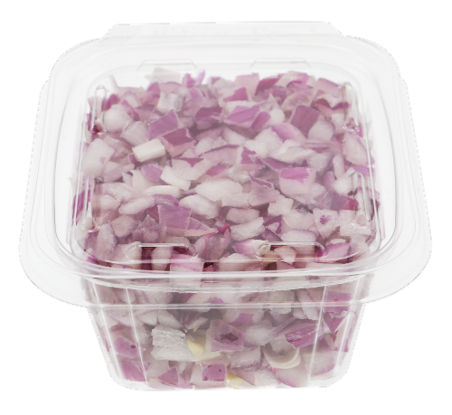 Market Cuts Diced Red Onions Perspective: front
