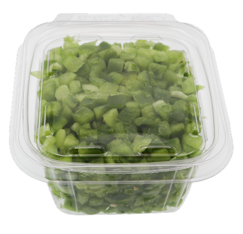 Market Cuts Diced Green Peppers Perspective: front