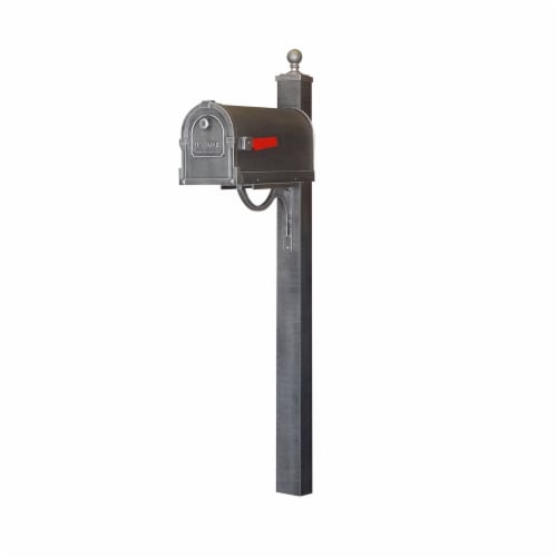 Special Lite SCS-1014-SPK-710-SW Savannah Curbside with Springfield Mailbox Post, Swedish Sil Perspective: front