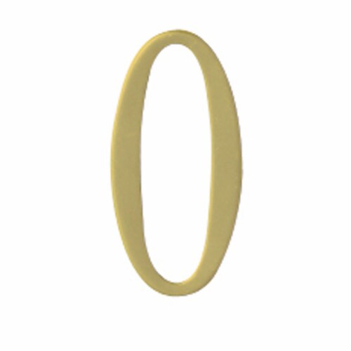Mailbox Accessories BR3-0 Brass Address Numbers Size - 3  Number - 0-Brass Perspective: front