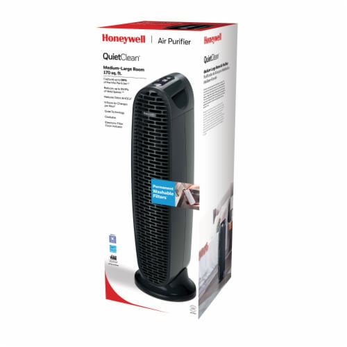 Honeywell QuietClean Tower Air Purifier Permanent Washable Filter Perspective: front