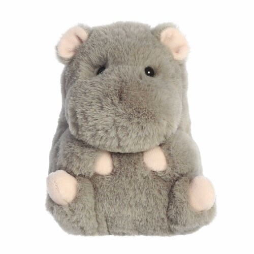 Aurora Mini Gray Rolly Pet 5 inch Hortus Hippo Round Stuffed Animal ...