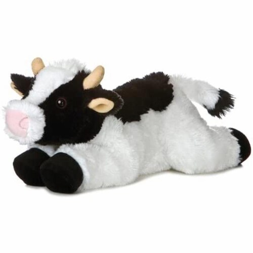 May Bell Cow Flopsie 12" Plush by Aurora - 31430 Perspective: front