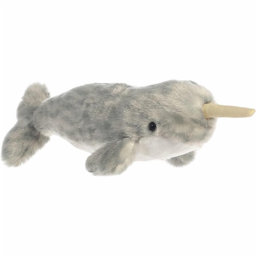 Narwhal Whale Mini Flopsie 8" by Aurora Perspective: front
