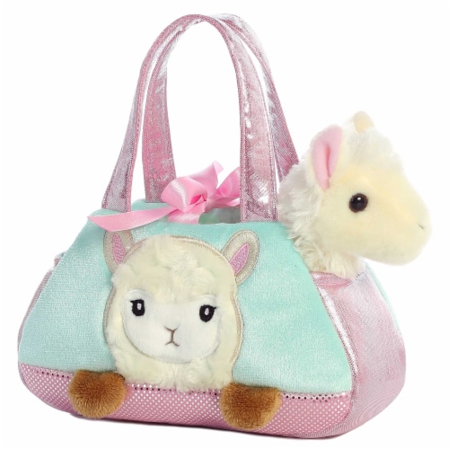 Aurora Peek a Boo-Llama Plush Pet Carrier Purse Perspective: front