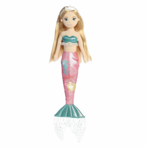 Aurora Large Pink Sea Sparkles Coastal Sparkles 18 inch Sandy Enchanting Stuffed Doll, One Size ...