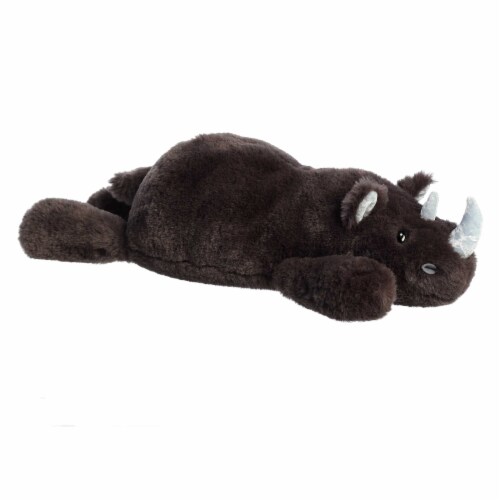 Aurora Large Black Snoozles 18inch Rhino Laid-back Stuffed Animal, One ...