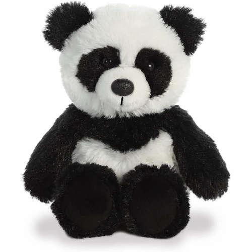 Aurora Panda Plush, White/Black Perspective: front