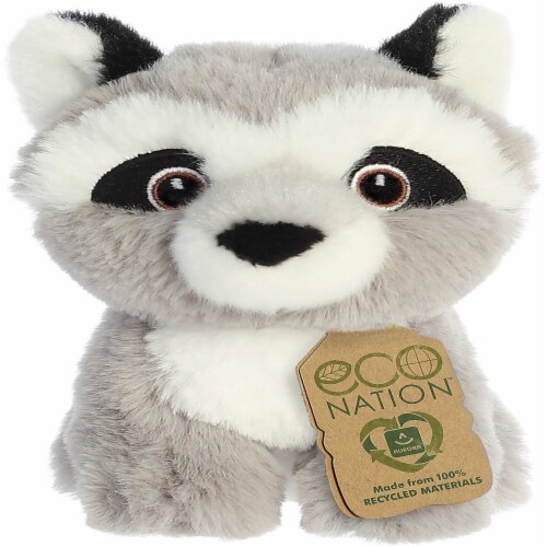 Aurora Mini Grey Eco Nation 5 Raccoon Eco-Friendly Stuffed Animal, 1 PC ...