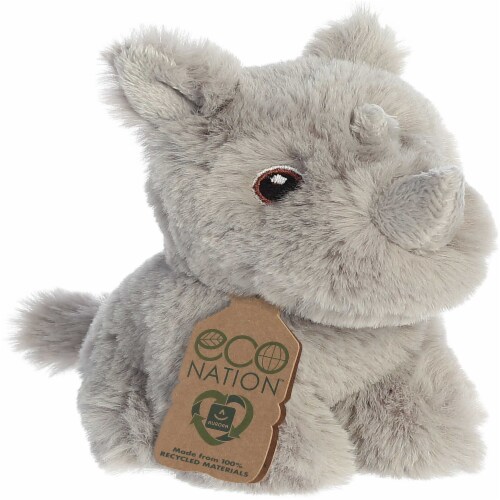 Aurora Mini Grey Eco Nation 5 Rhinoceros Eco-Friendly Stuffed Animal, 1 ...