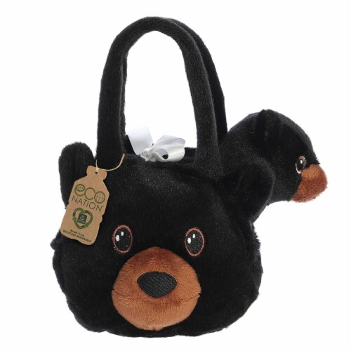 Aurora Small Black Eco Nation 6 inches Black Bear Eco-Friendly Stuffed ...