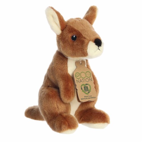 Aurora Small Brown Eco Nation Eco Softies 8 inch Kangaroo Eco-Friendly Stuffed Animal, One Size ...