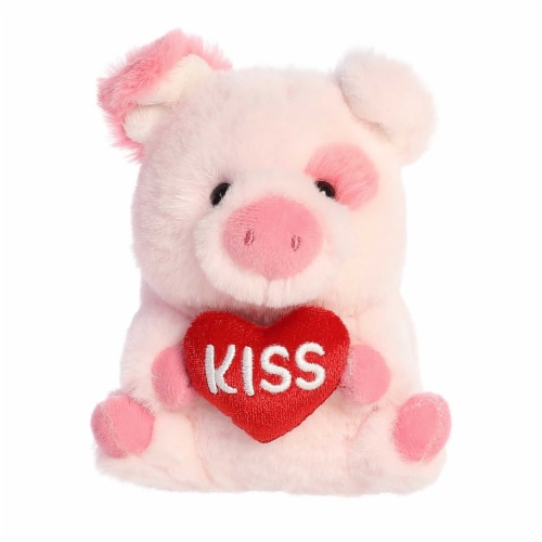 Aurora Mini Pink Rolly Pet 5 Inch Kiss Pig Round Stuffed Animal, One ...