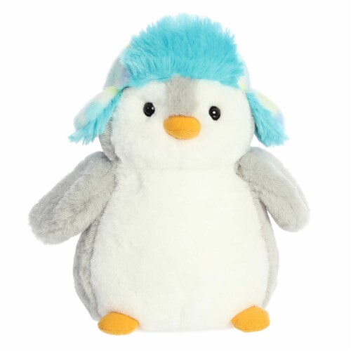 Aurora Medium Gray PomPom Penguin 10 inch Blue Mosaic Festive Stuffed ...
