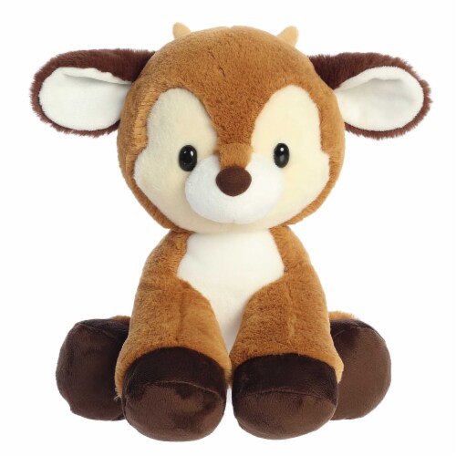 Aurora Large Brown Holiday 16 inches Dashing Reindeer Festive Stuffed ...