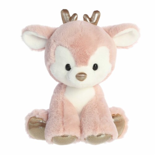 Aurora Large Rose Gold Holiday 13 inch Dashing Reindeer Festive Stuffed ...