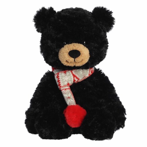 Aurora Large Black Holiday Bundled Bear 14 inch Erik Festive Stuffed ...