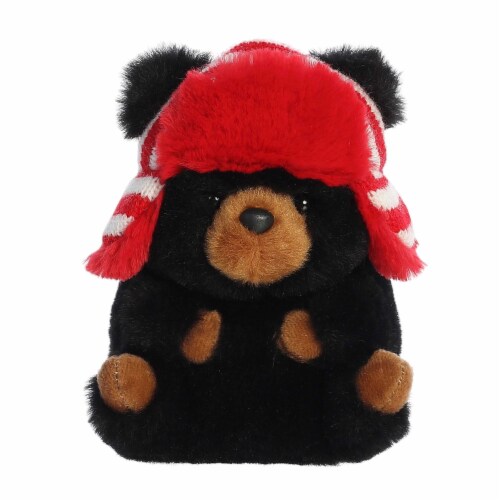 Aurora Mini Black Rolly Pet 5 inch Blake Black Bear Festive Stuffed ...