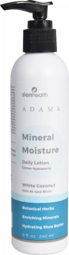 Zion Health  Adama Mineral Moisture Daily Lotion White Coconut Perspective: front