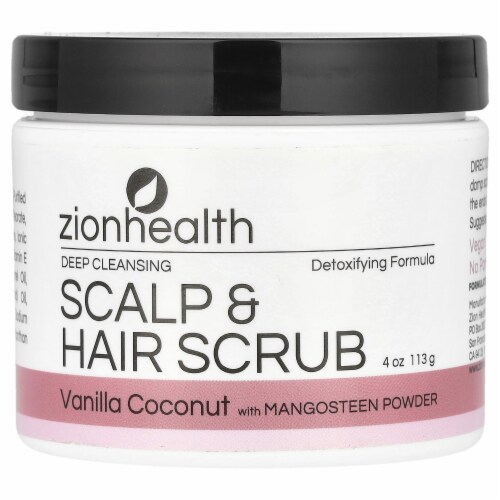 Zion Health  Adama Deep Cleansing Scalp & Hair Scrub Vanilla Coconut Perspective: front