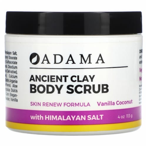 Zion Health Adama Ancient Clay Vanilla Coconut Body Scrub Perspective: front