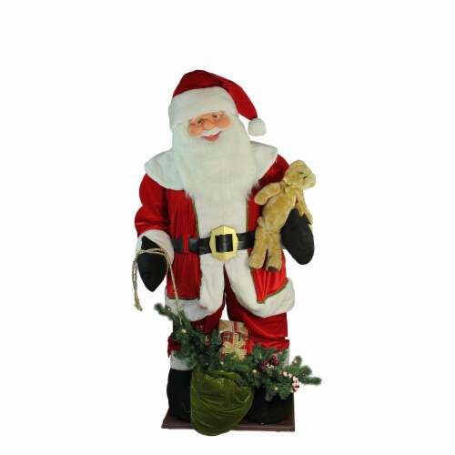 Northlight LED Lighted Musical Santa Claus with Gift Bag Christmas Inflatable Figurine - 6' Perspective: front