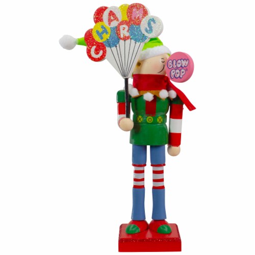 Northlight 11 Tootsie Roll Charms Blow Pop Wooden Christmas Elf Figure Perspective: front