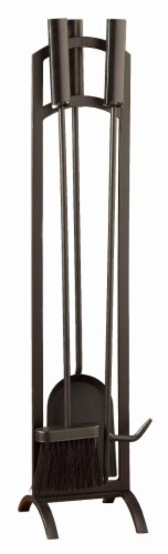 Open Hearth by Panacea 4-Piece Black Fireplace Toolset Perspective: front