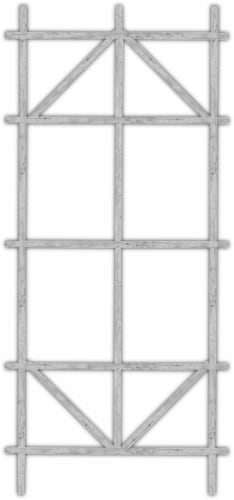 Panacea Wood Ladder Trellis - White Perspective: front