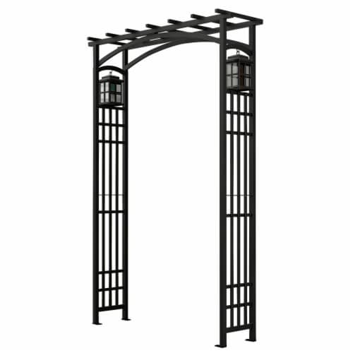 Mission Arbor with Lanterns Outdoor Decor Piece Perspective: front