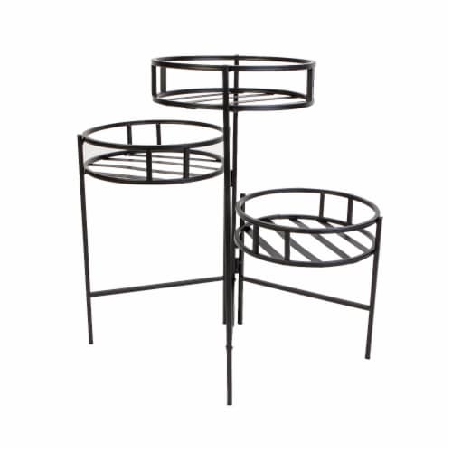 Panacea 3-Tier Contemporary Plant Stand - Black Perspective: front